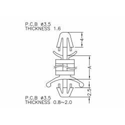 DLCBSM-12-01 (3.5),Elementy  dystansowe plastikowe długość 19,1mm,Nylon